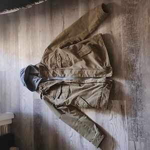 Levis Big Boys Zip-Front Hooded Canvas Jacket